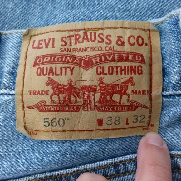 Levis 560 Jeans Mens 36x30 Comfort Light Wash 90s Tapered Baggy Dad Classic